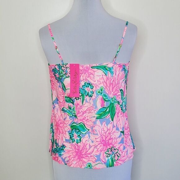 NWT Lilly Pulitzer Bobbie Top In Pink Blossom Try Your Zest | XS - Picture 4 of 10